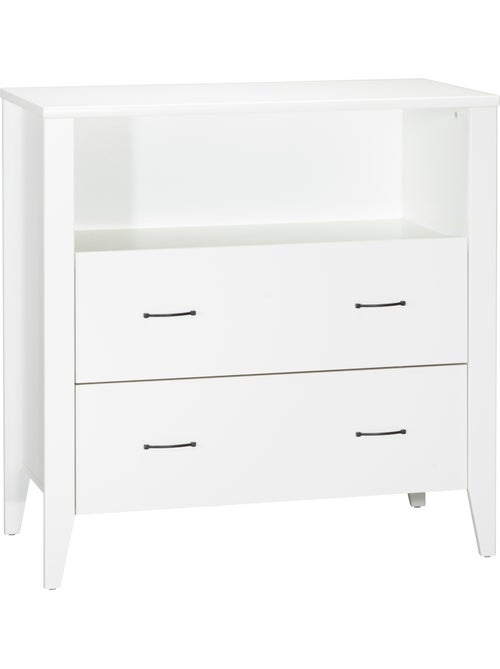 Commode à langer 2 tiroirs et une niche poignées métal - SAUTHON - Kiabi