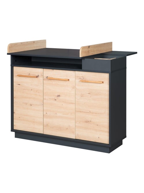 Commode à langer 3 portes et compartiments ouverts décor chêne 'Roba lenn' - Kiabi