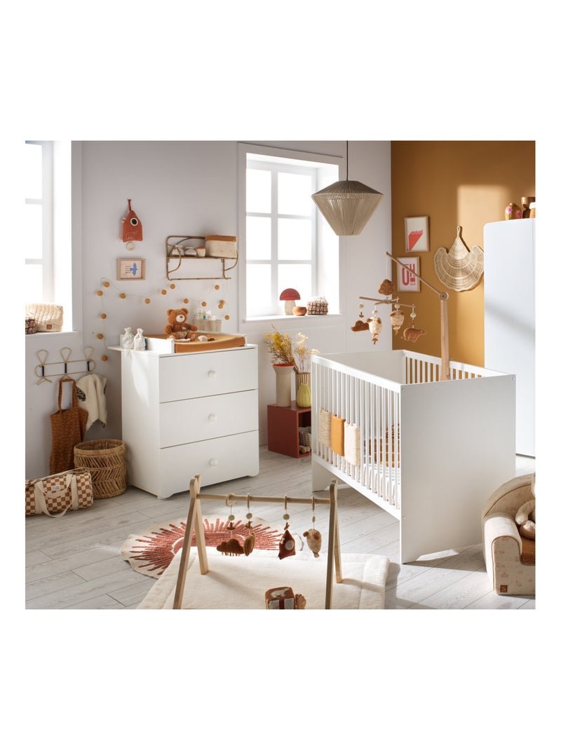 Commode à langer 3 tiroirs - BABYPRICE Blanc - Kiabi