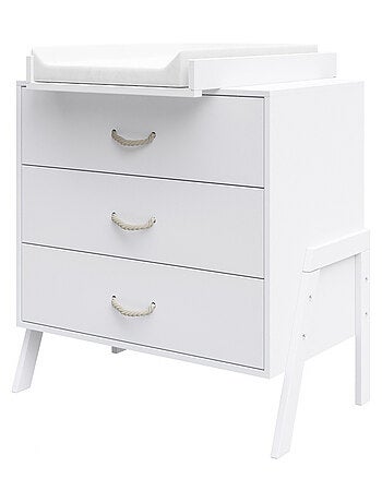 Commode à Langer 3 tiroirs - Table à Langer Amovible et Matelas - LIV