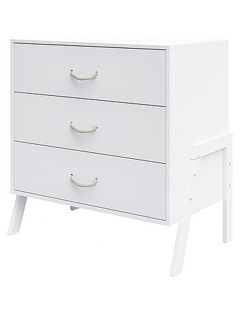 Commode à Langer 3 tiroirs - Table à Langer Amovible et Matelas - LIV