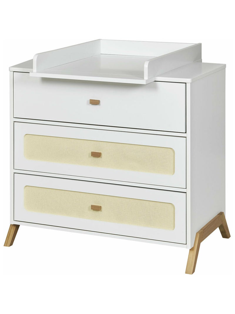 Commode à langer 3 tiroirs Azu - AKITEN RETAIL Blanc Marron - Kiabi