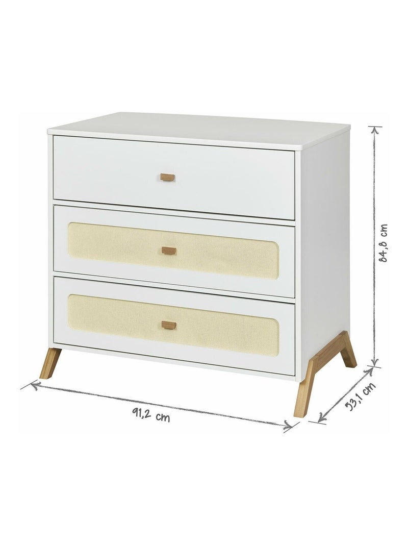 Commode à langer 3 tiroirs Azu - AKITEN RETAIL Blanc Marron - Kiabi