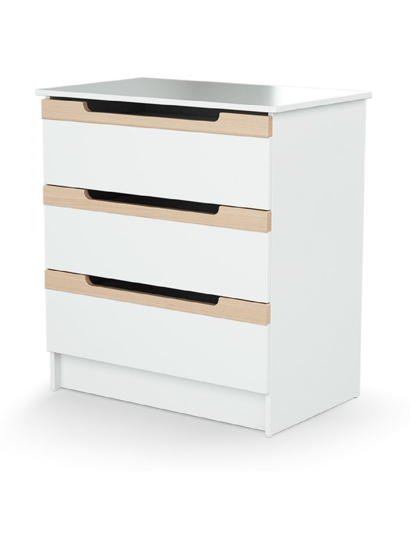Commode à langer 3 tiroirs en bois carrousel Beige/Blanc - Kiabi