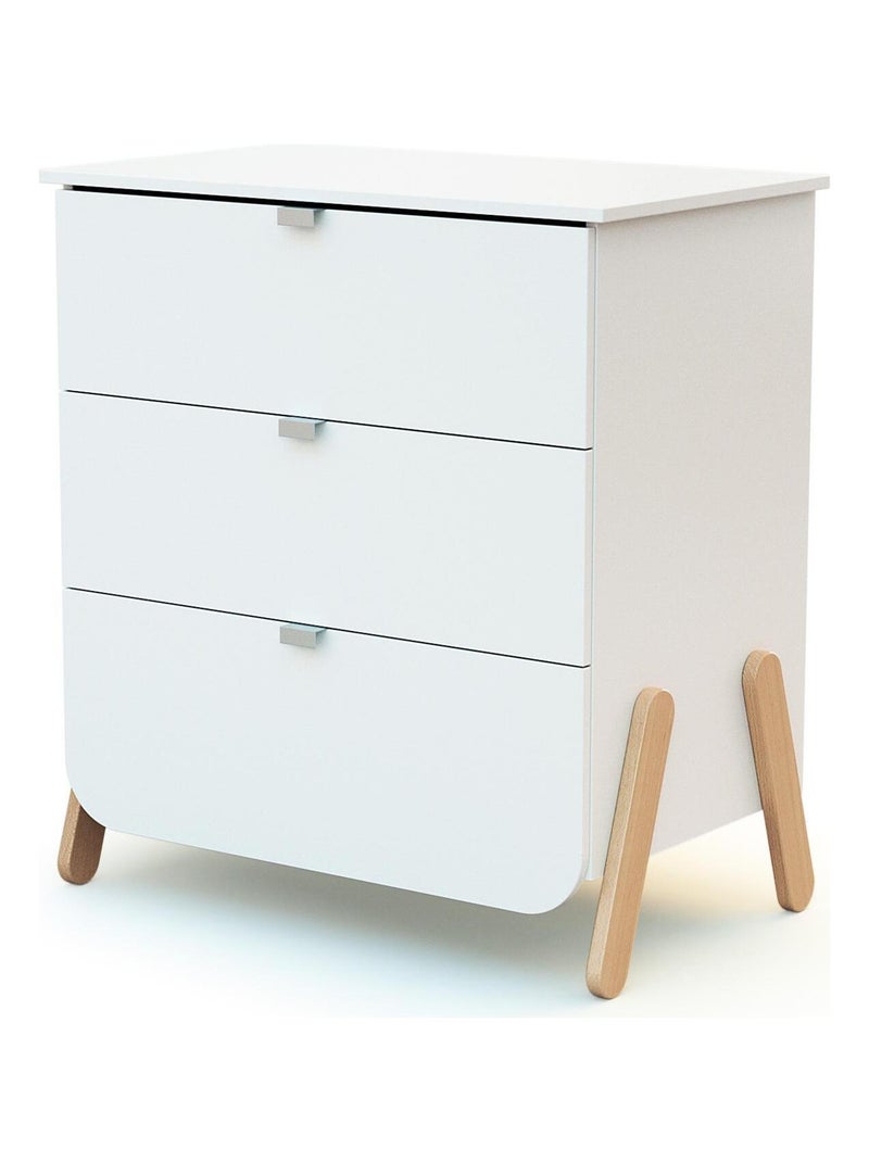 Commode à langer 3 tiroirs en bois pirate Blanc Marron - Kiabi