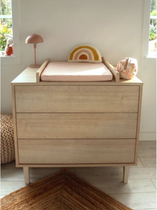 Commode à langer 3 tiroirs sur pieds - décor bois hêtre cendré - SAUTHON - Kiabi