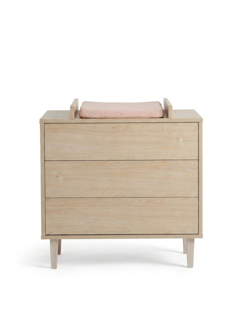 Commode à langer 3 tiroirs sur pieds - décor bois hêtre cendré - SAUTHON Beige - Kiabi