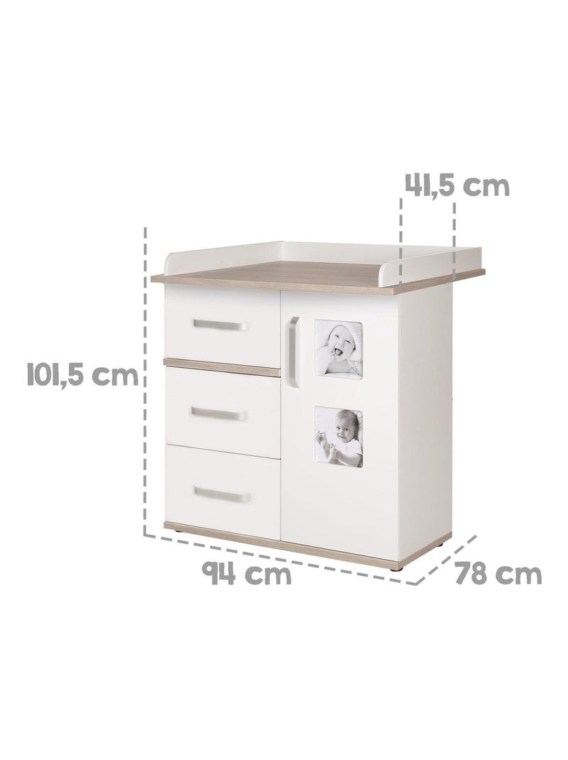 Commode à langer avec 2 cadres photo 'Moritz' ROBA Blanc - Kiabi