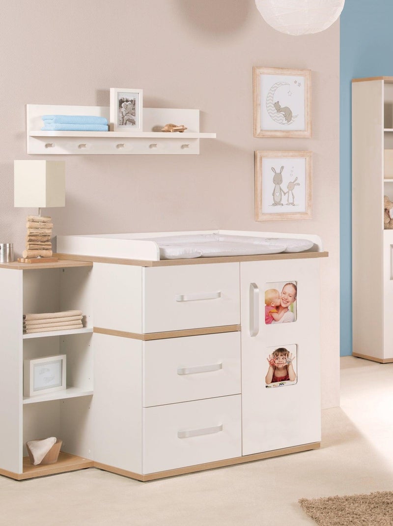 Commode à langer avec 2 cadres photo 'Pia' ROBA Blanc - Kiabi