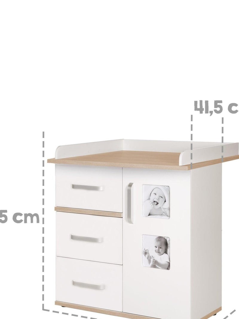 Commode à langer avec 2 cadres photo 'Pia' ROBA Blanc - Kiabi