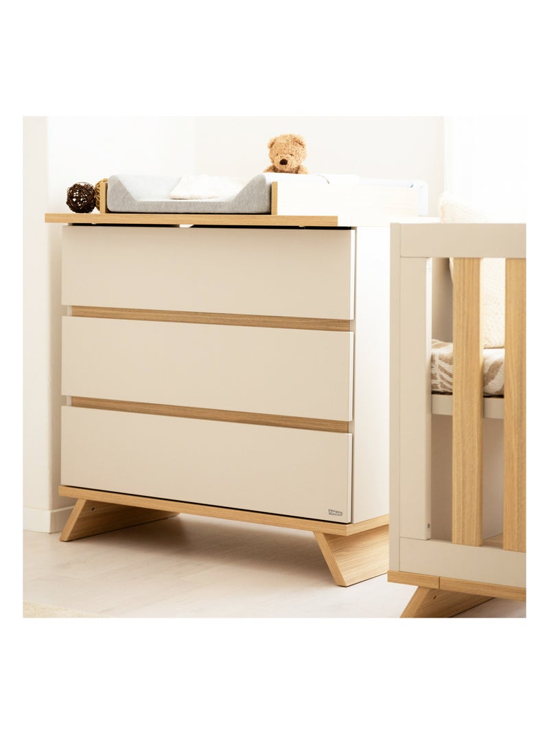 Commode à Langer avec Plan à Langer Amovible - SIENNA Blanc cassé - Kiabi