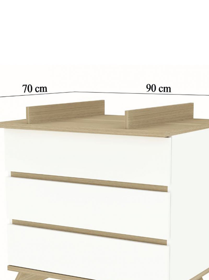 Commode à Langer avec Plan à Langer Amovible - SIENNA Blanc - Kiabi