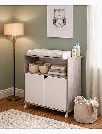 Commode à langer bébé en bois - BABYPRICE