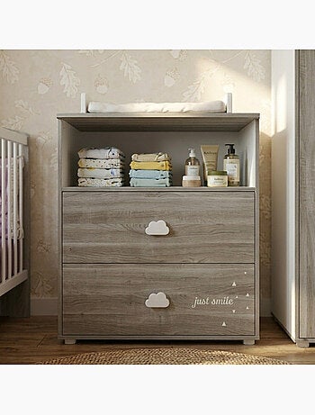 Commode à langer en bois - BABYPRICE