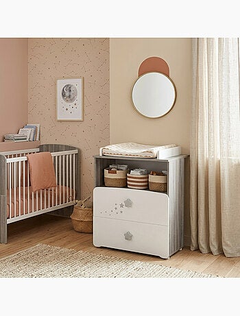 Commode à langer et 1 niche en bois - BABYPRICE