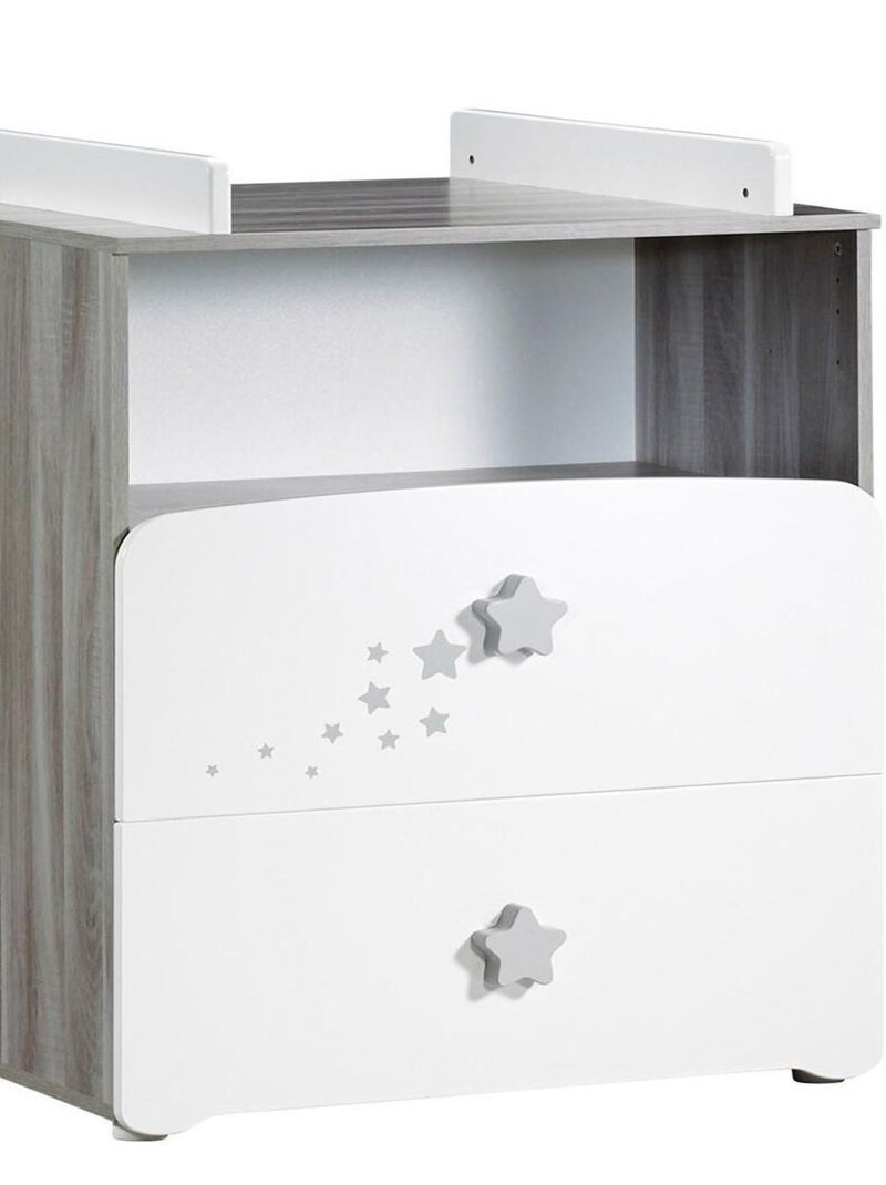 Commode à langer et 1 niche en bois - BABYPRICE Blanc - Kiabi