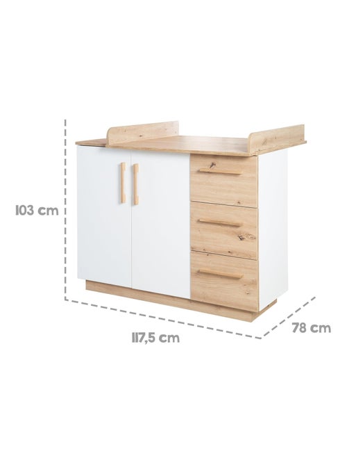 Commode à langer évolutive 2 portes et 3 tiroirs 'Lion' ROBA - Kiabi