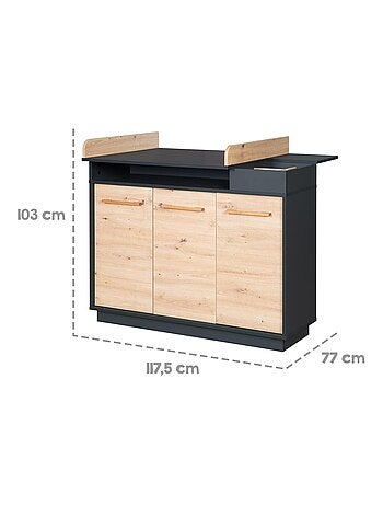 Commode à langer évolutive 3 portes et 5 niches 'Lenn' ROBA