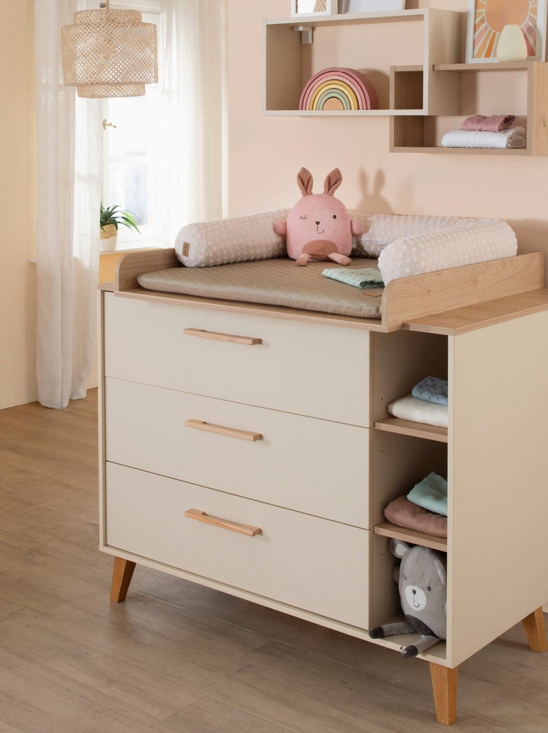 Commode à langer évolutive 3 tiroirs 3 niches 'Jil' ROBA Beige coquille - Kiabi