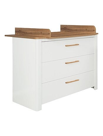 Commode à langer évolutive 3 tiroirs en bois effet chêne - ROBA 'Ava'