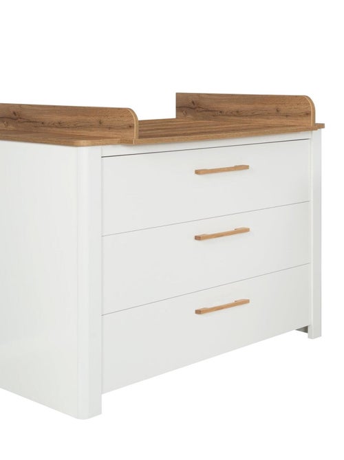 Commode à langer évolutive 3 tiroirs en bois effet chêne - ROBA 'Ava' - Kiabi Commode à langer évolutive 3 tiroirs en bois effet chêne - ROBA 'Ava' - Kiabi
