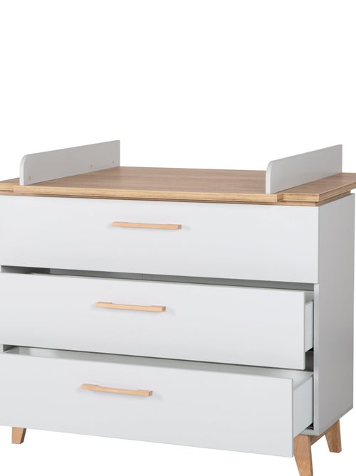 Commode à langer évolutive 3 tiroirs en bois effet chêne - ROBA 'Caro' - Kiabi