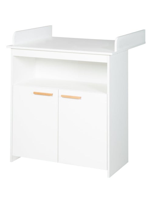 Commode à langer Minimaliste 2 portes et poignées en bois massif 'Roba anton' - Kiabi