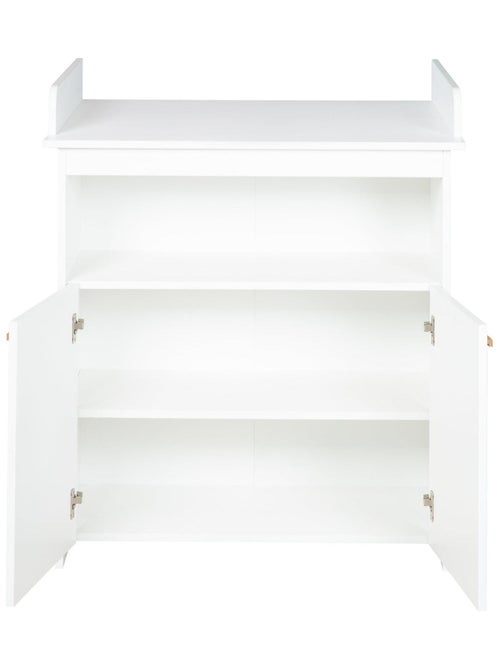 Commode à langer Minimaliste 2 portes et poignées en bois massif 'Roba anton' - Kiabi