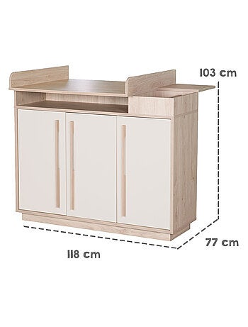 Commode à langer minimaliste avec rangements Elva Roba