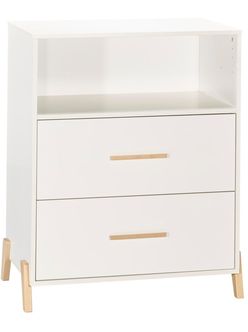 Commode à langer sur pieds en bois - BABYPRICE Blanc Marron - Kiabi