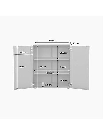 Commode armoire métal 2 portes tribeca