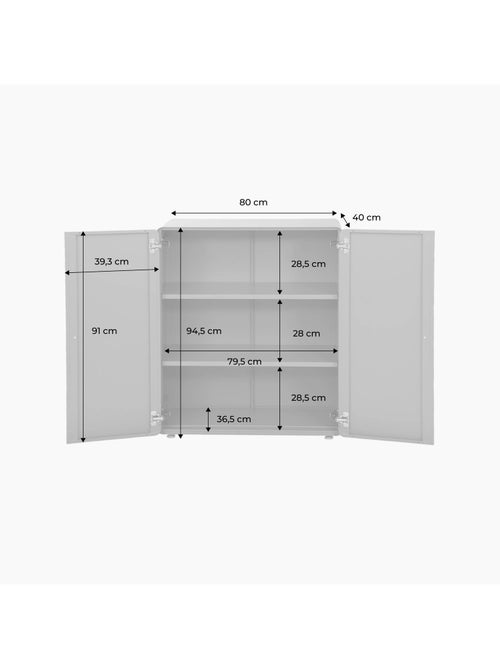 Commode armoire métal 2 portes tribeca - Kiabi Commode armoire métal 2 portes tribeca - Kiabi