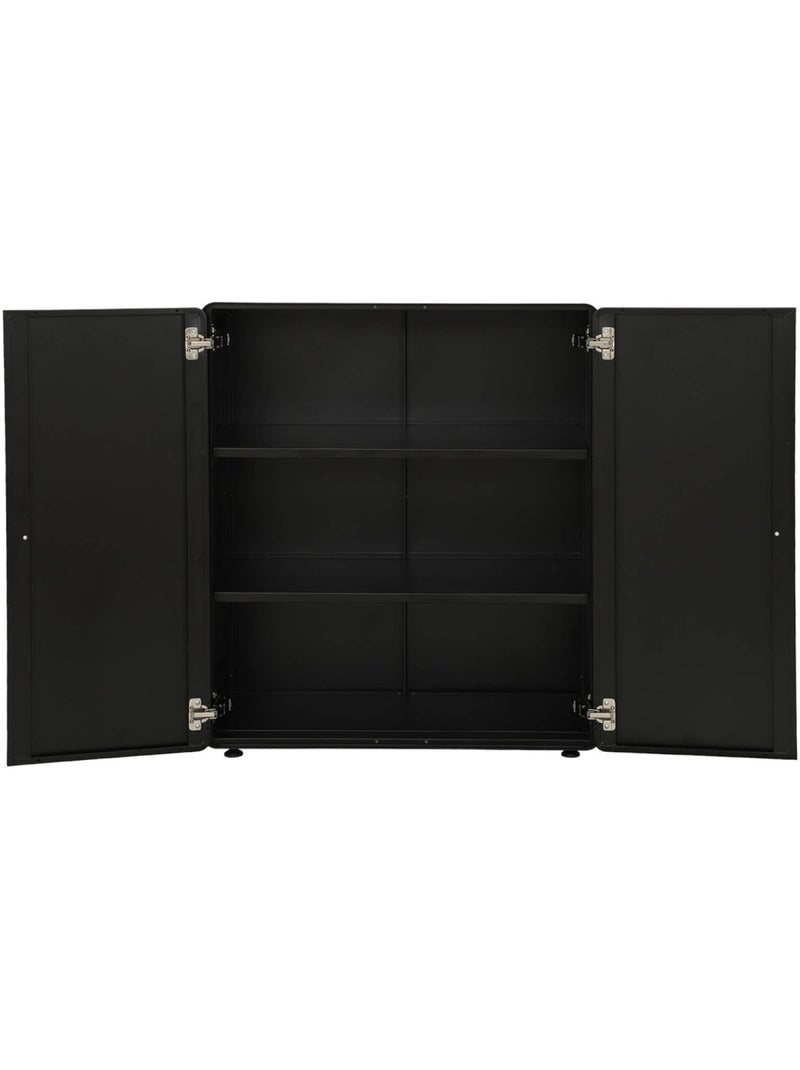 Commode armoire métal 2 portes tribeca Noir - Kiabi