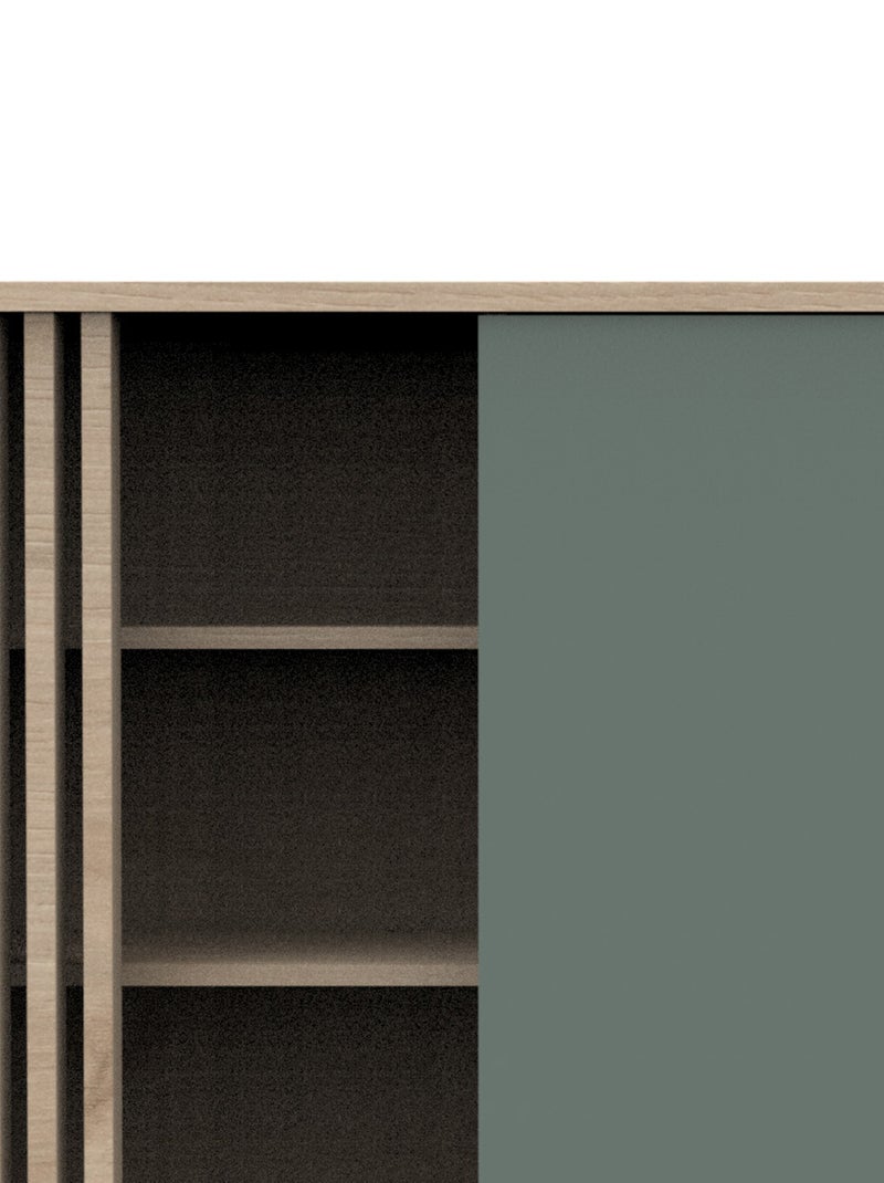 Commode avec plan à langer 1 porte colorée et 3 niches avec claustra - SAUTHON Vert - Kiabi