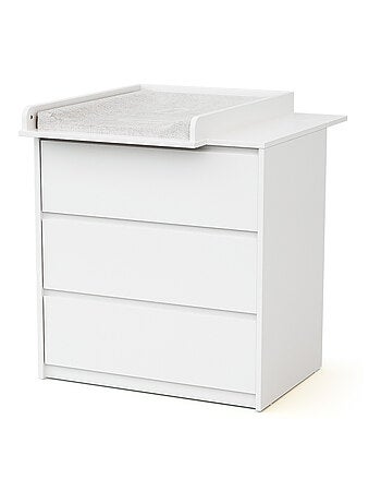 Commode bébé 3 tiroirs bois avec plan à langer 50 cm UNO