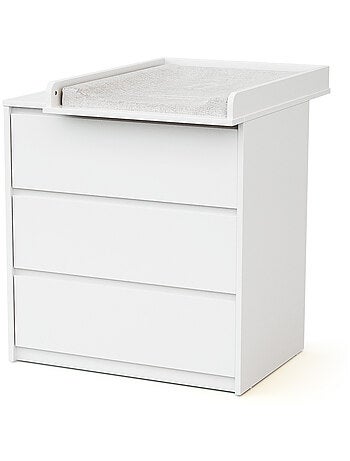 Commode bébé 3 tiroirs bois avec plan à langer 50 cm UNO