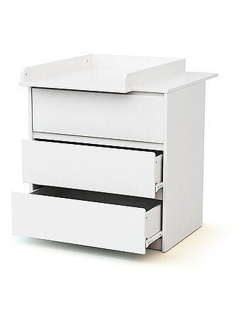 Commode bébé 3 tiroirs bois avec plan à langer 50 cm UNO