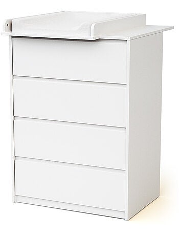 Commode bébé 4 tiroirs en bois avec plan à langer en bois 50 cm UNO
