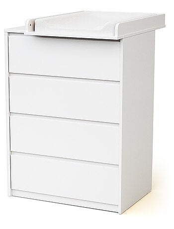 Commode bébé 4 tiroirs en bois avec plan à langer en bois 50 cm UNO