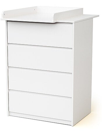 Commode bébé 4 tiroirs en bois avec plan à langer en bois 50 cm UNO