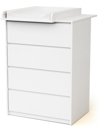 Commode bébé 4 tiroirs en bois avec plan à langer en bois 50 cm UNO