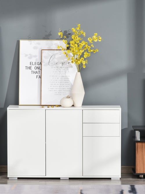 Commode buffet 2 tiroirs 3 portes 117 x 36 x 74 cm - Kiabi