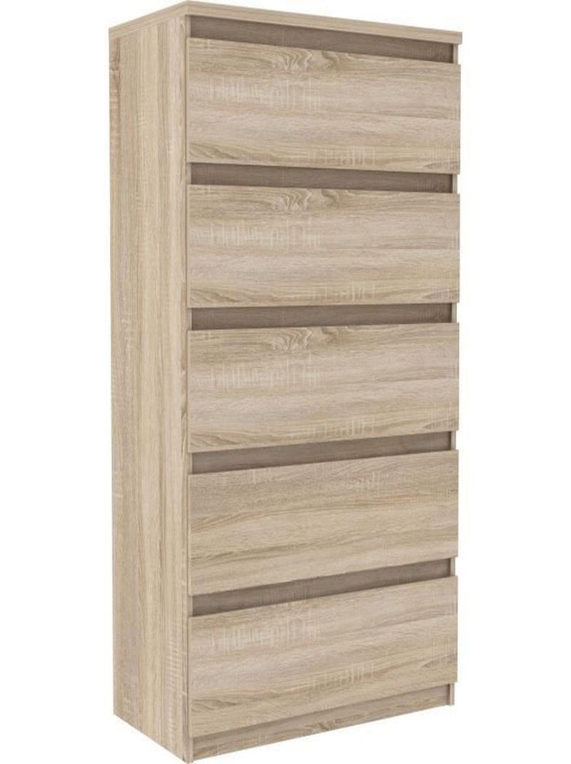 Commode CHELSEA 5 tiroirs - 77,2 x 42,2 x 128,1 - - AUCUNE Multicolore - Kiabi
