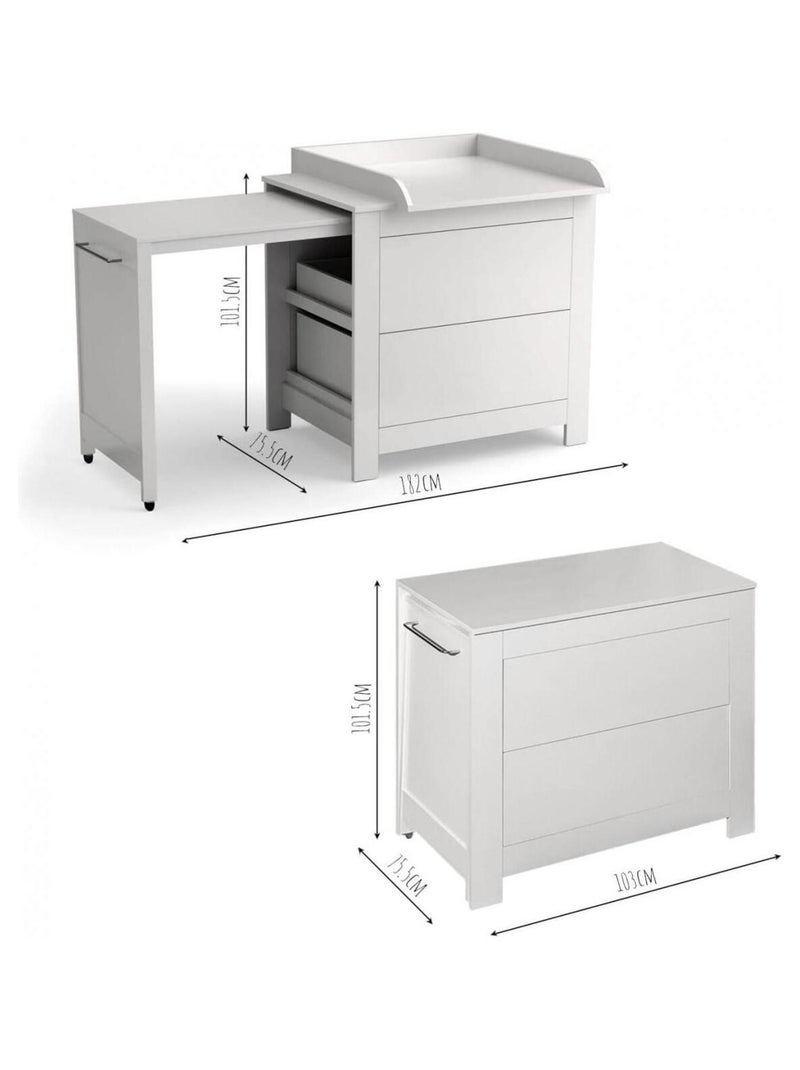 Commode de bain avec plan à langer Blanc - Kiabi