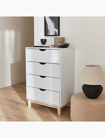 Commode décor bois 4 tiroirs Floki