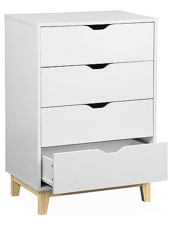 Commode décor bois 4 tiroirs Floki