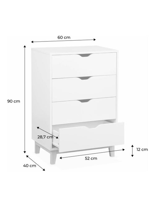 Commode décor bois 4 tiroirs Floki - Kiabi