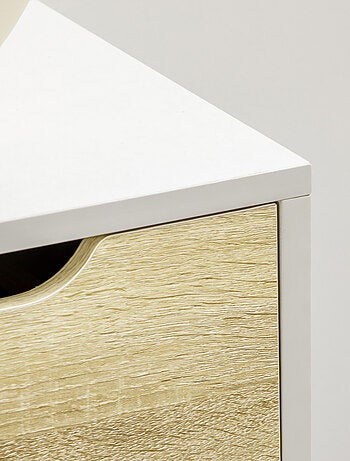 Commode design scandinave 5 tiroirs bois blanc aspect bois clair