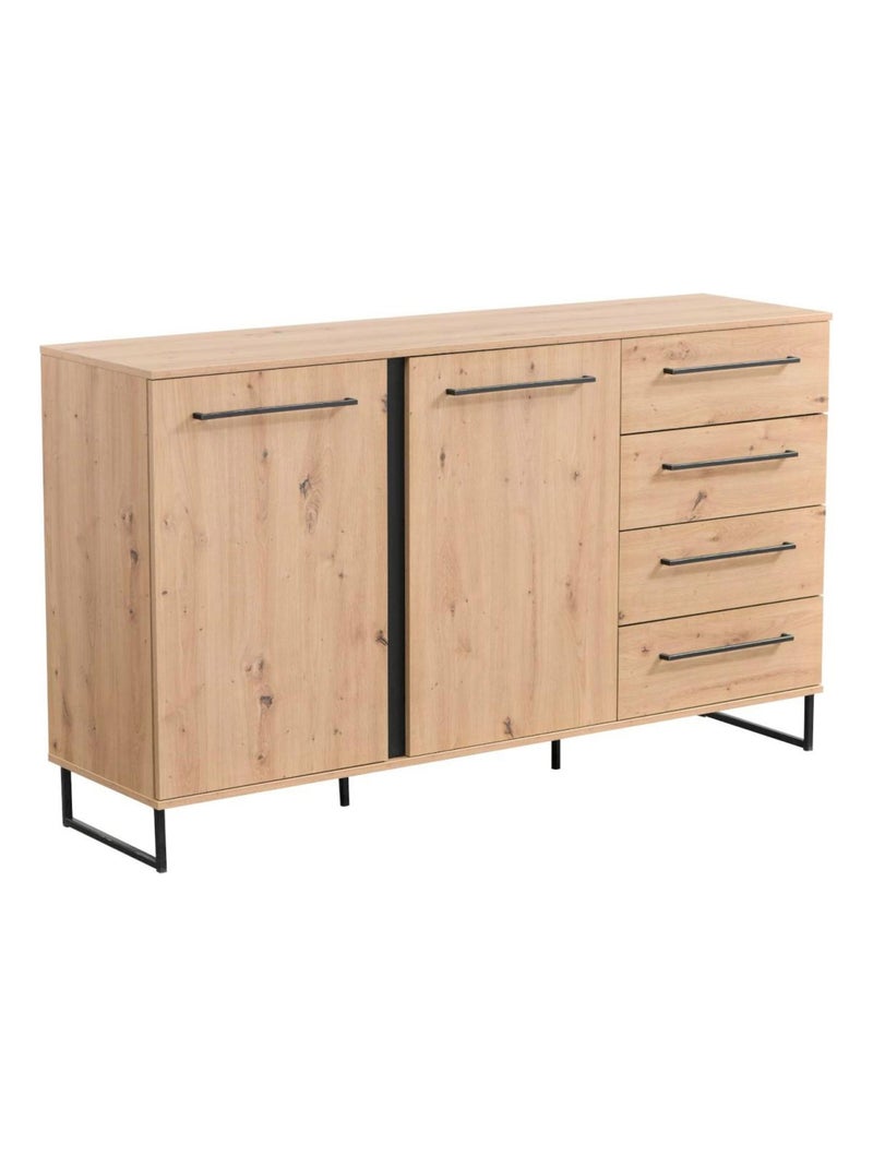 Commode en Bois Massif naturel Beige - Kiabi