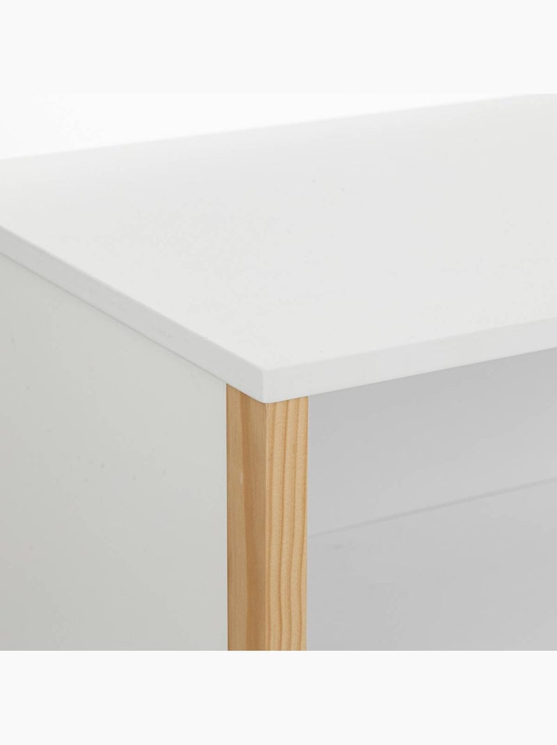 Commode enfant 2 tiroirs 1 étagère en bois kima Blanc - Kiabi